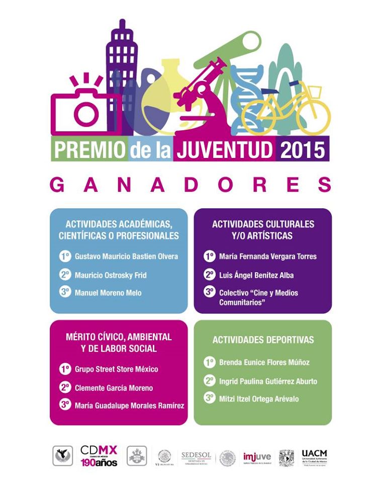 Ganador del Premio a la Juventud, 2015 CDMX.